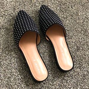 Black studded slip on shoes!